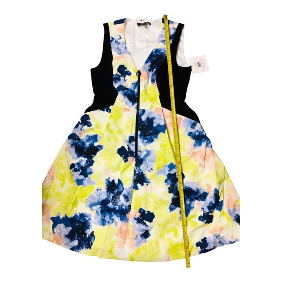 Ellen Tracy good sport floral matrix multi zip front sleeveless dress size 6 new - Picture 13 of 16